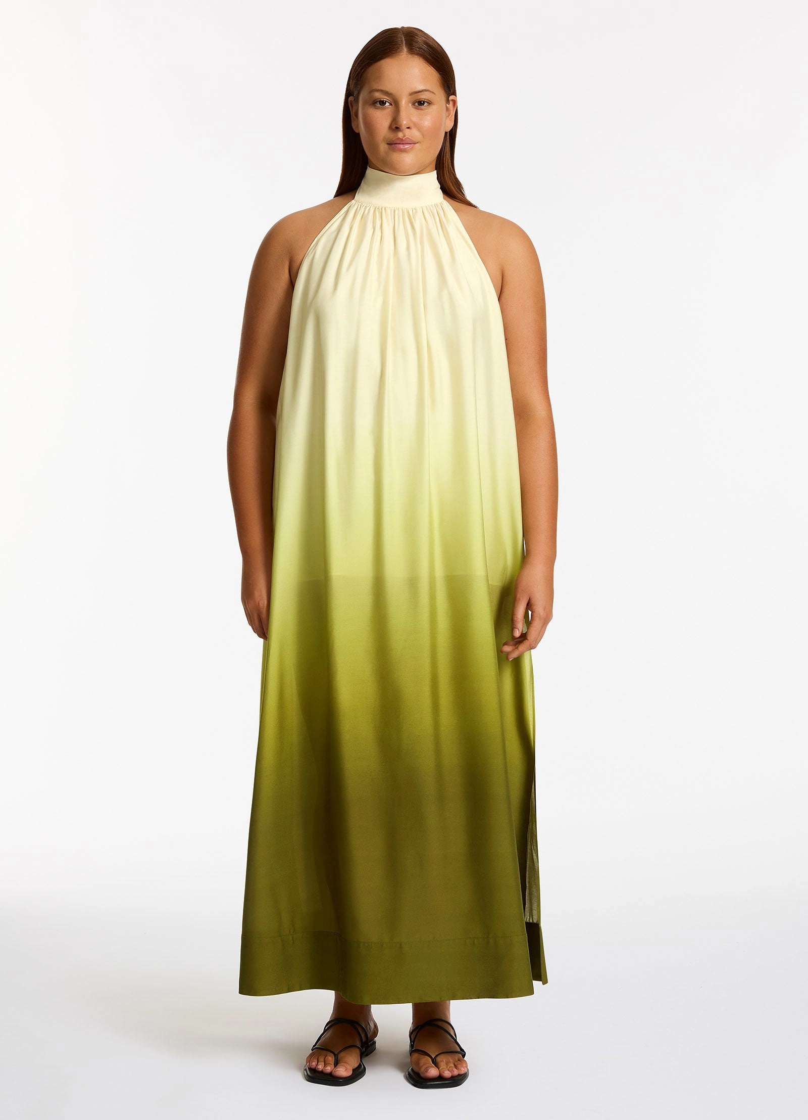 Acacia Haze Halter Maxi Dress - Eucalyptus
