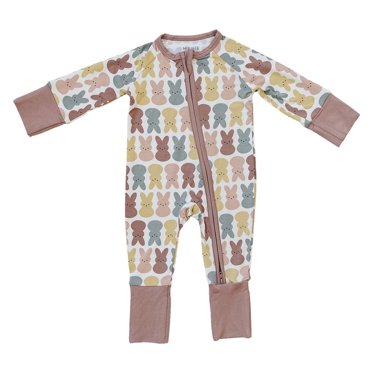Bamboo Zipper Pajama - Dusty Rose Bunny