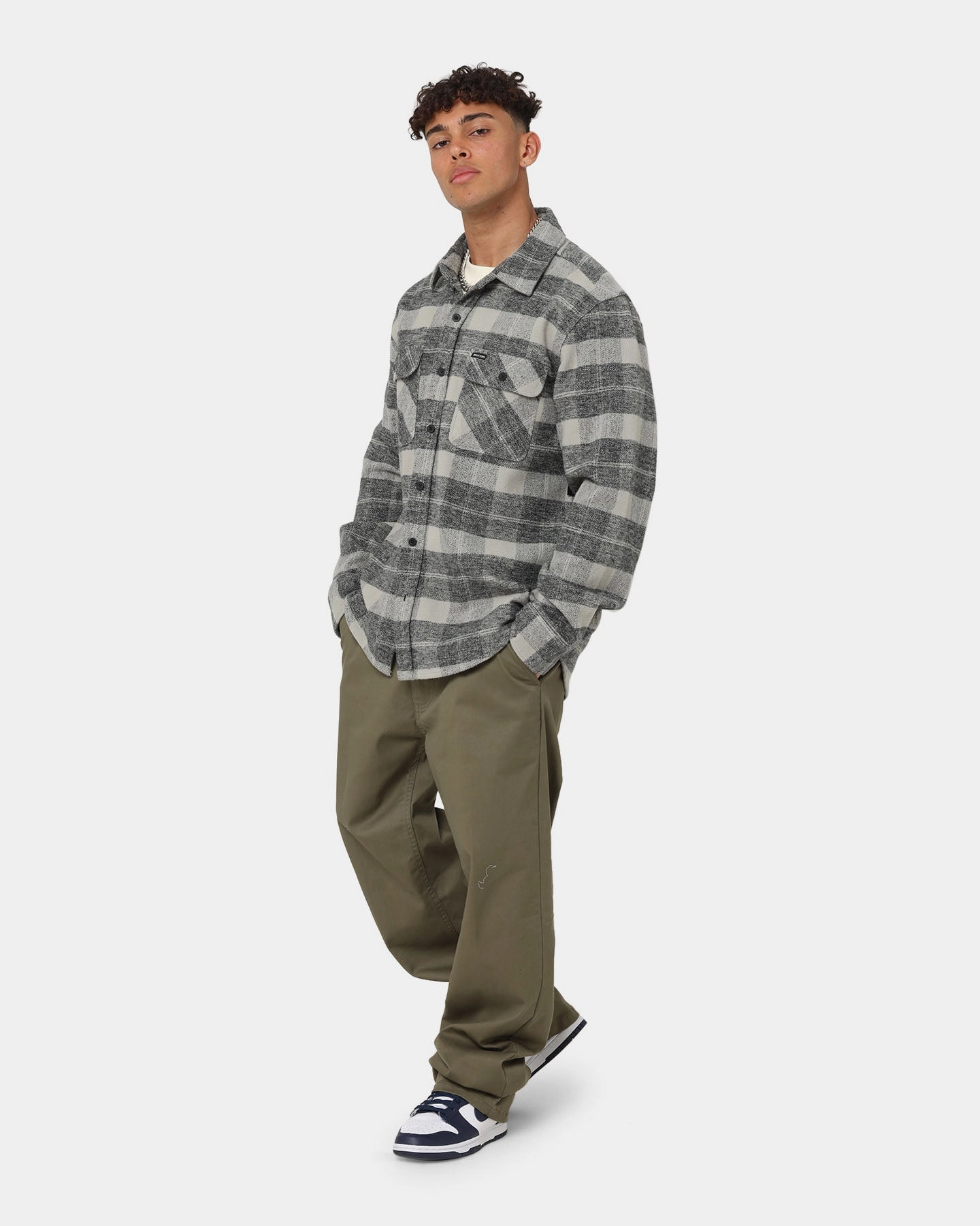 Brixton Bowery Heavyweight Flannel Jacket Black/Charcoal