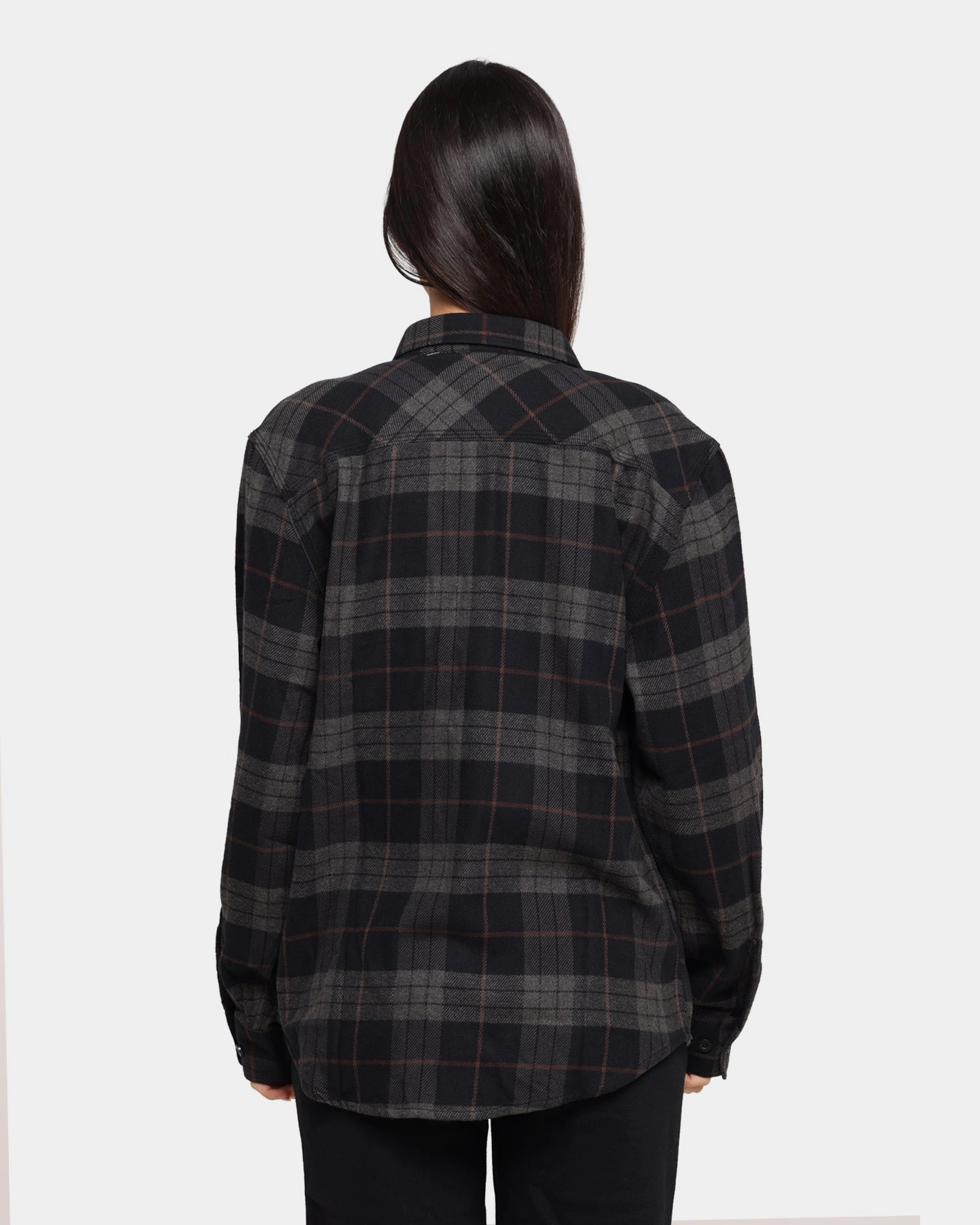Brixton Bowery Long Sleeve Flannel Shirt Black/Charcoal