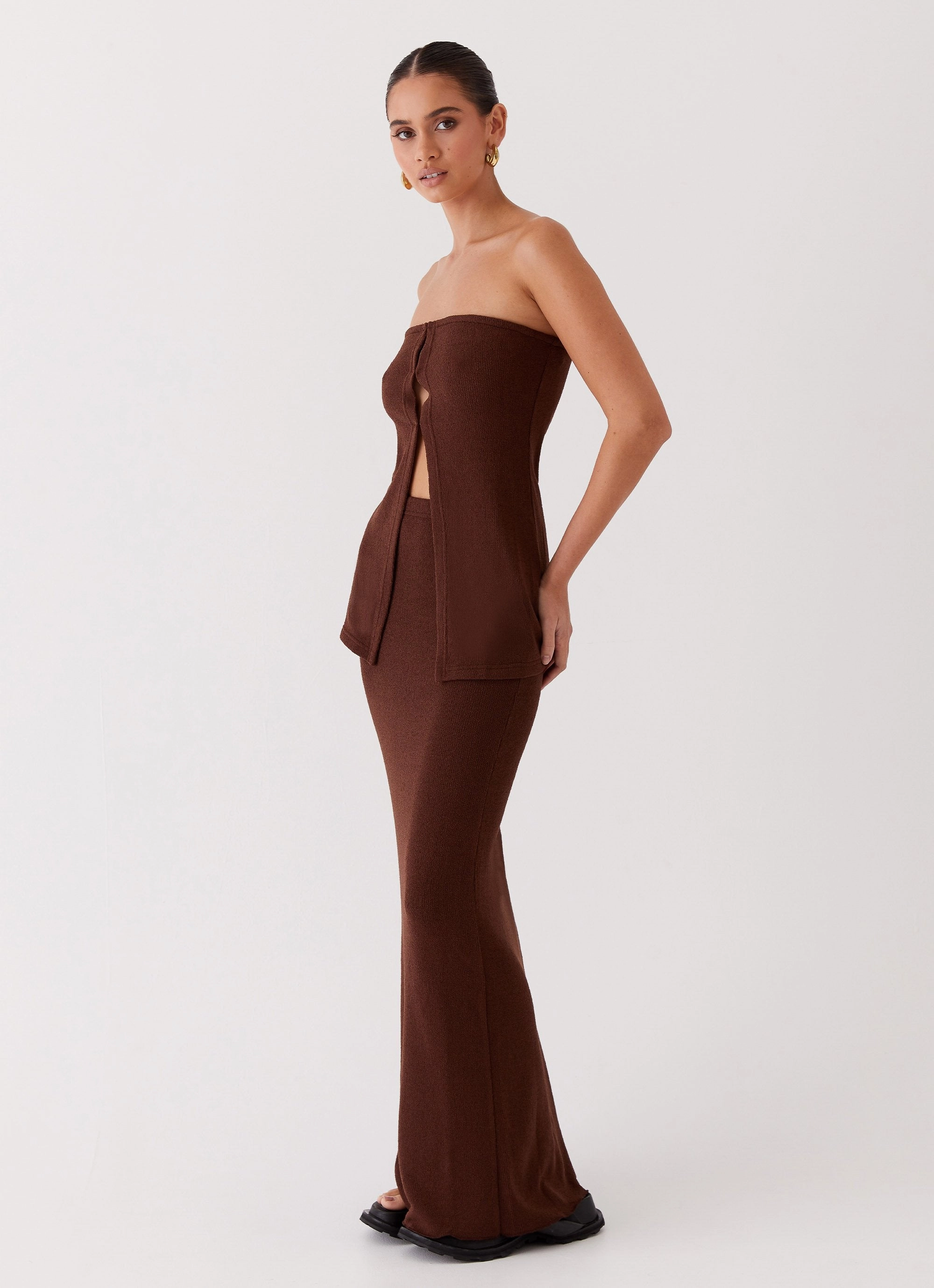 Delicate Lady Knit Top - Chocolate