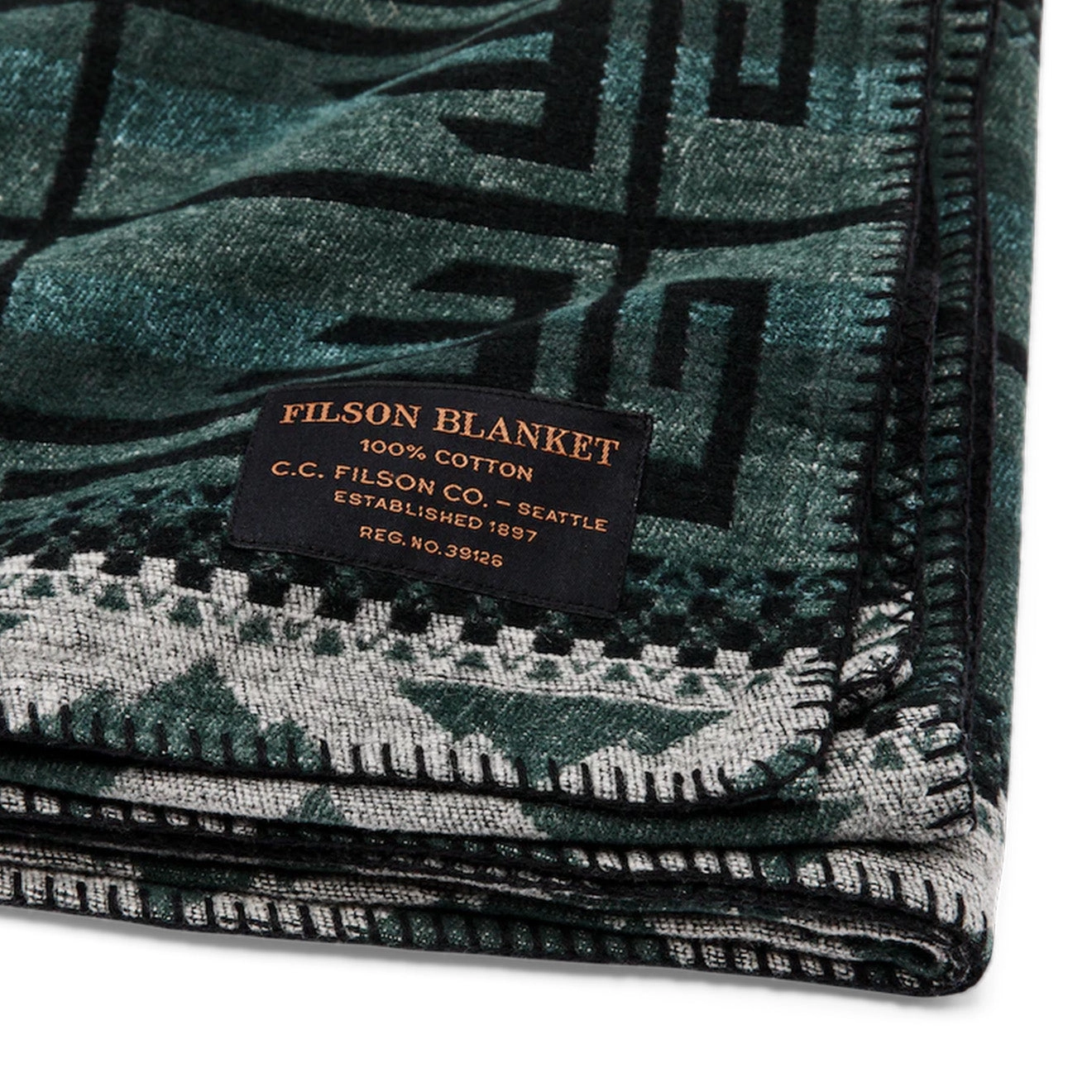 Filson Fire Mountain Blanket Black / Green / Gran