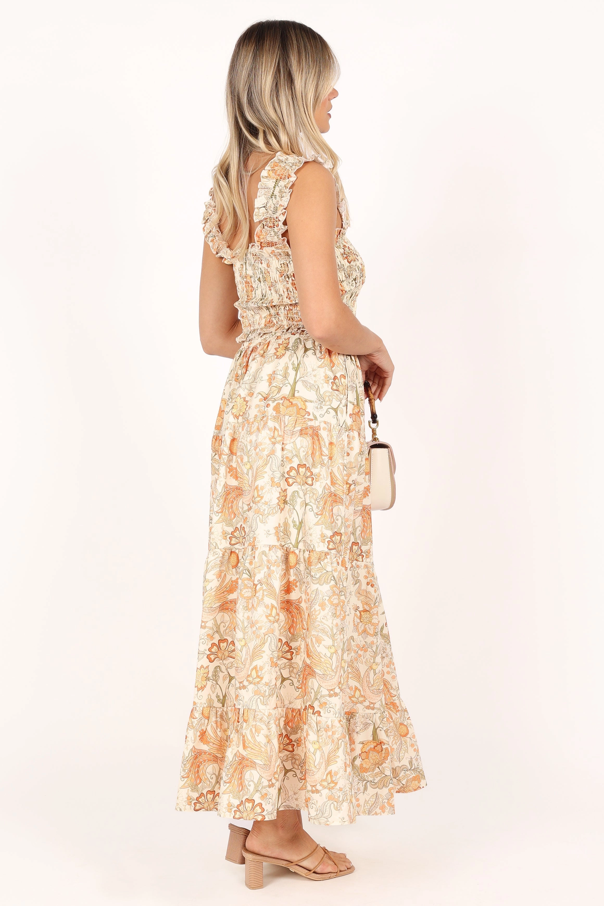 Leo Maxi Skirt - Tan Floral