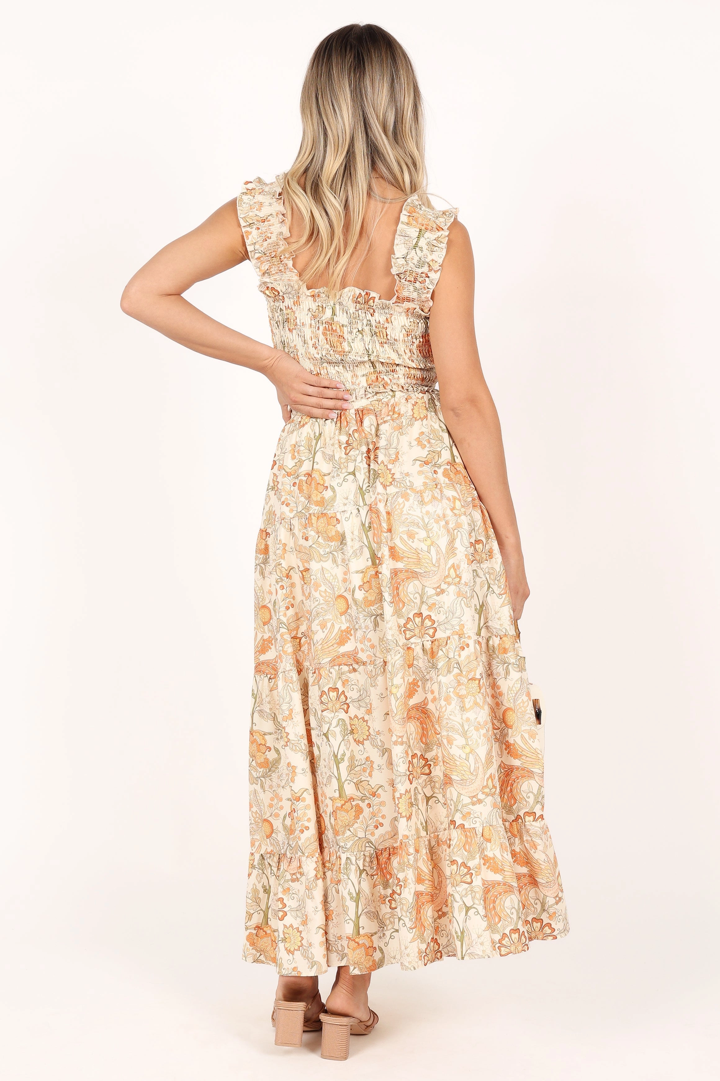 Leo Maxi Skirt - Tan Floral