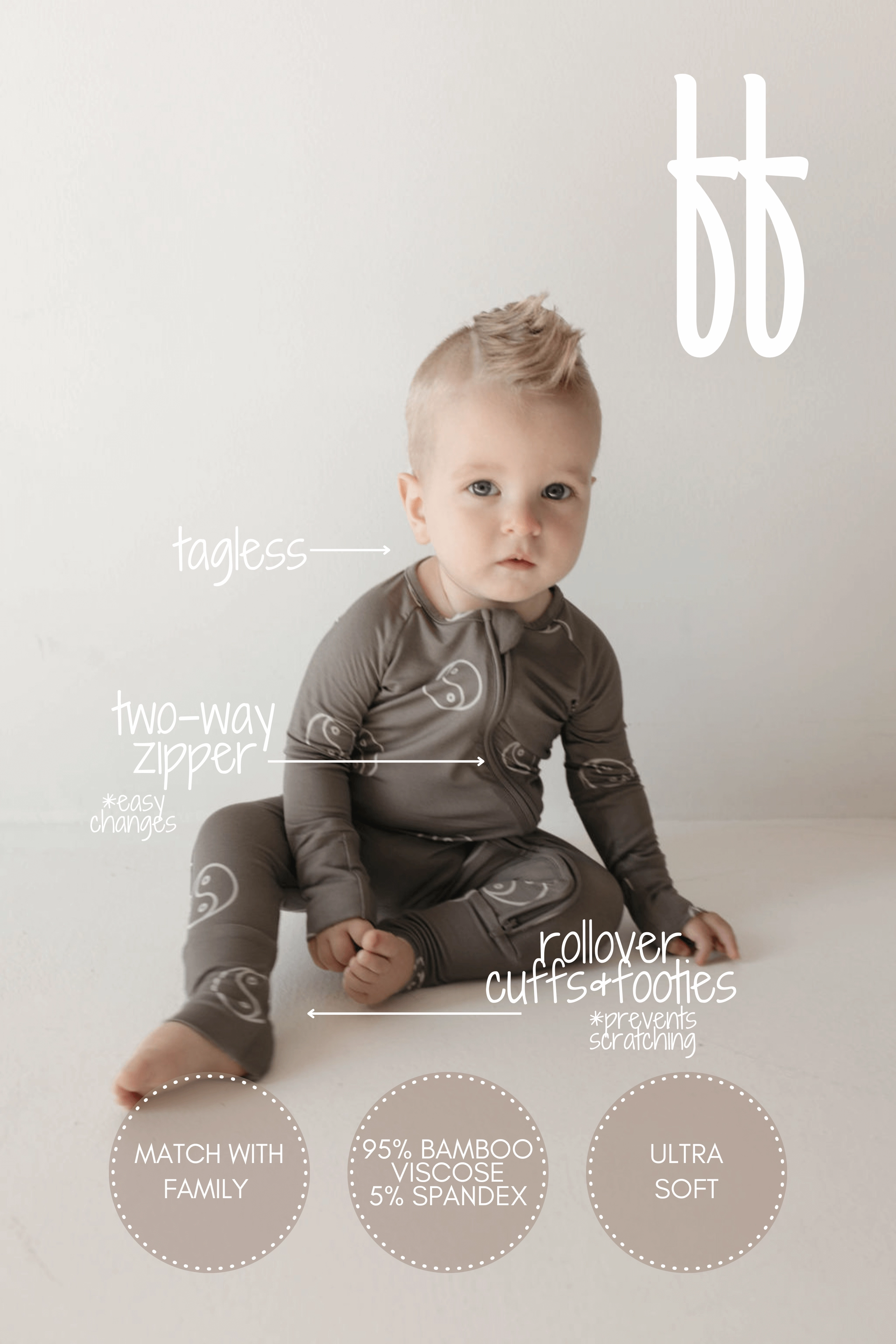 Sage Yin Yang | Bamboo Zip Pajamas