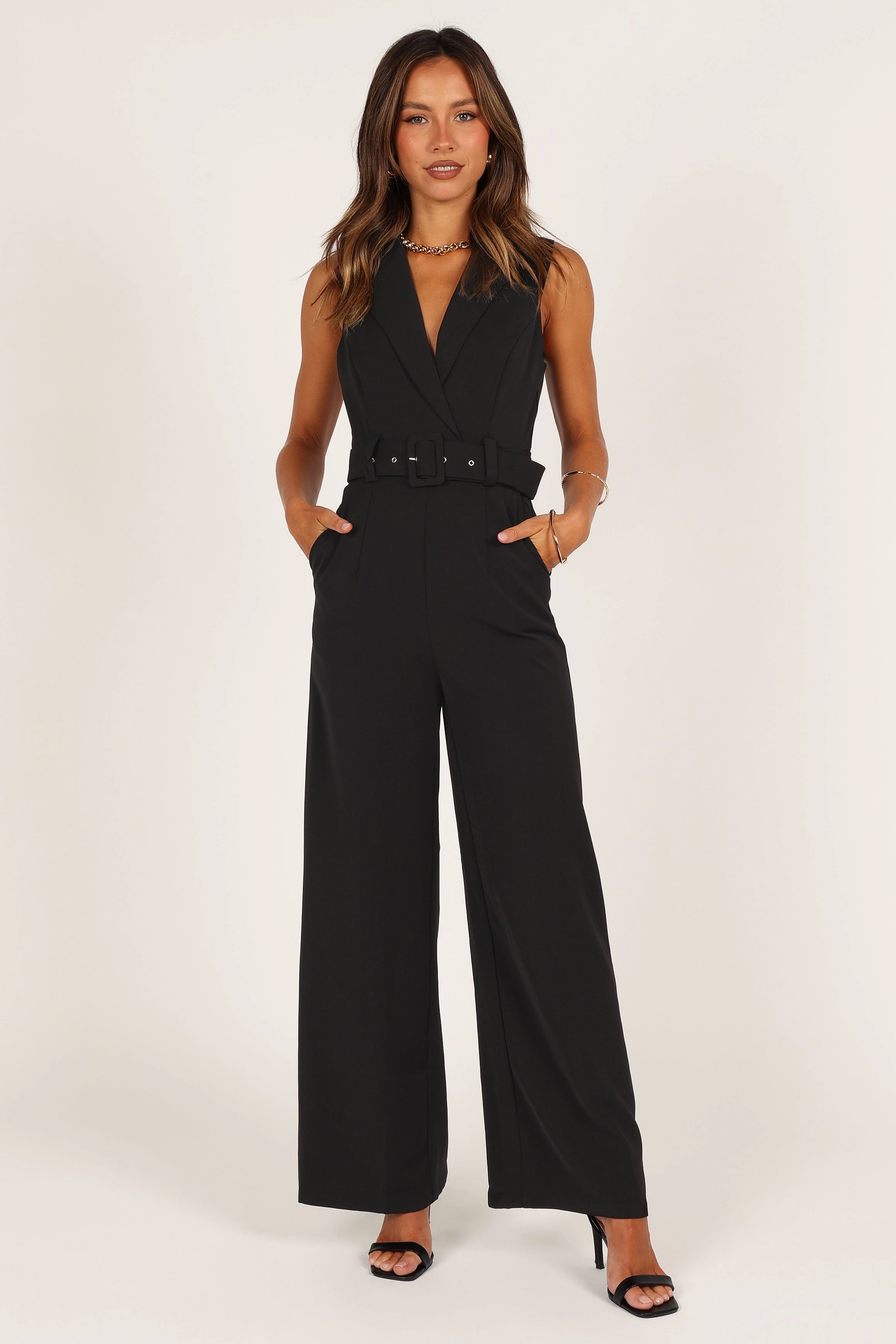Sienna Belted Jumpsuit - Black