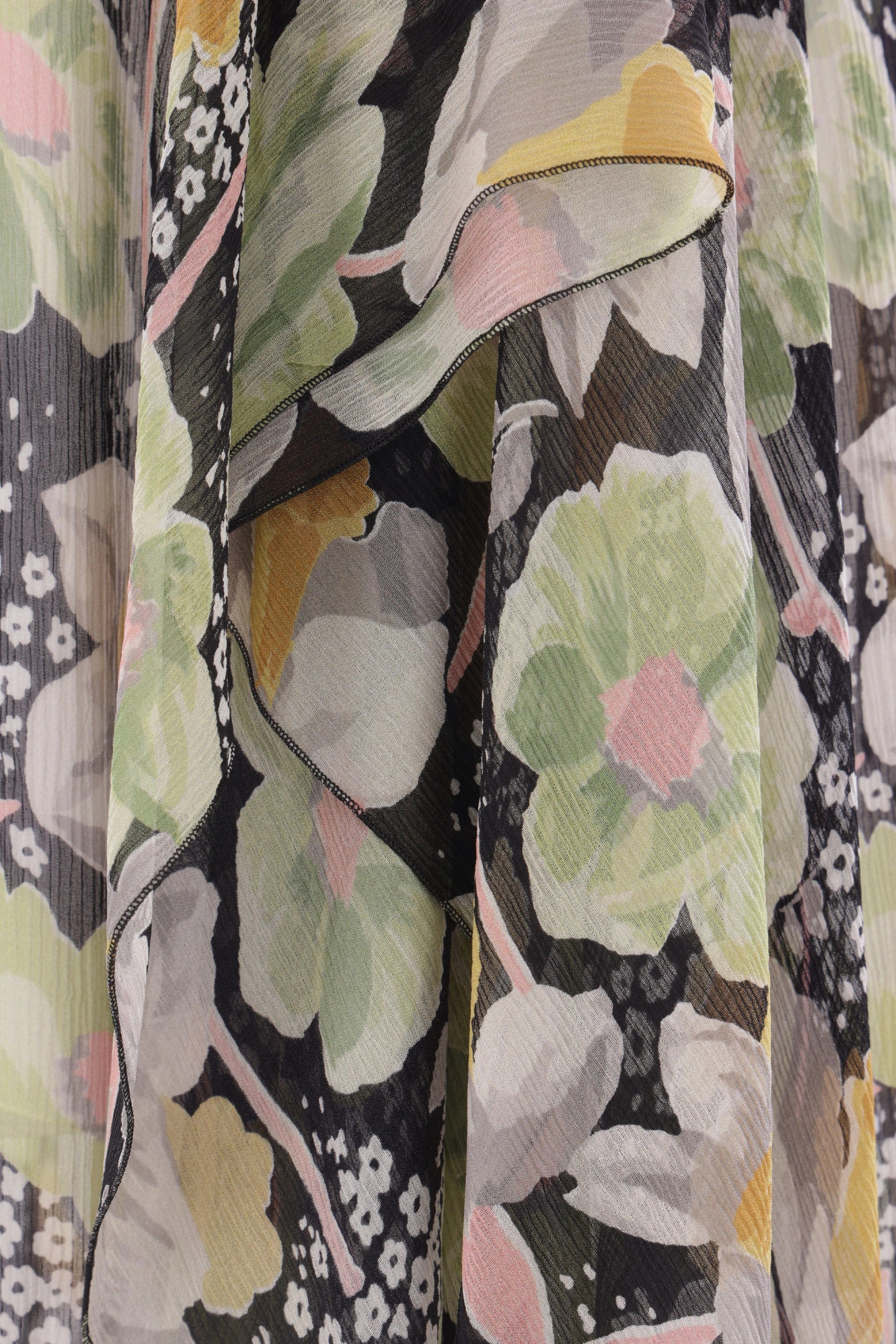 silk sleeveless dress with Daffodil print