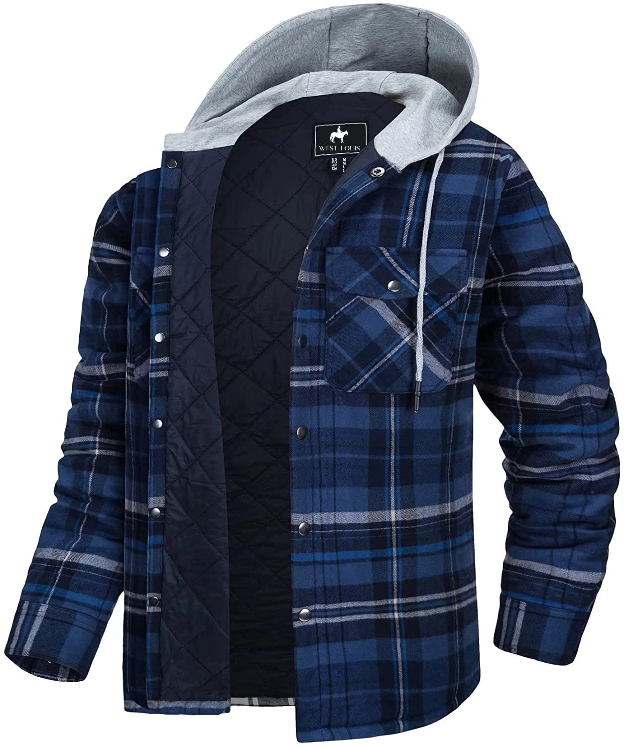 West Louis™ Cotton Flannel Lined Plaid Jacket