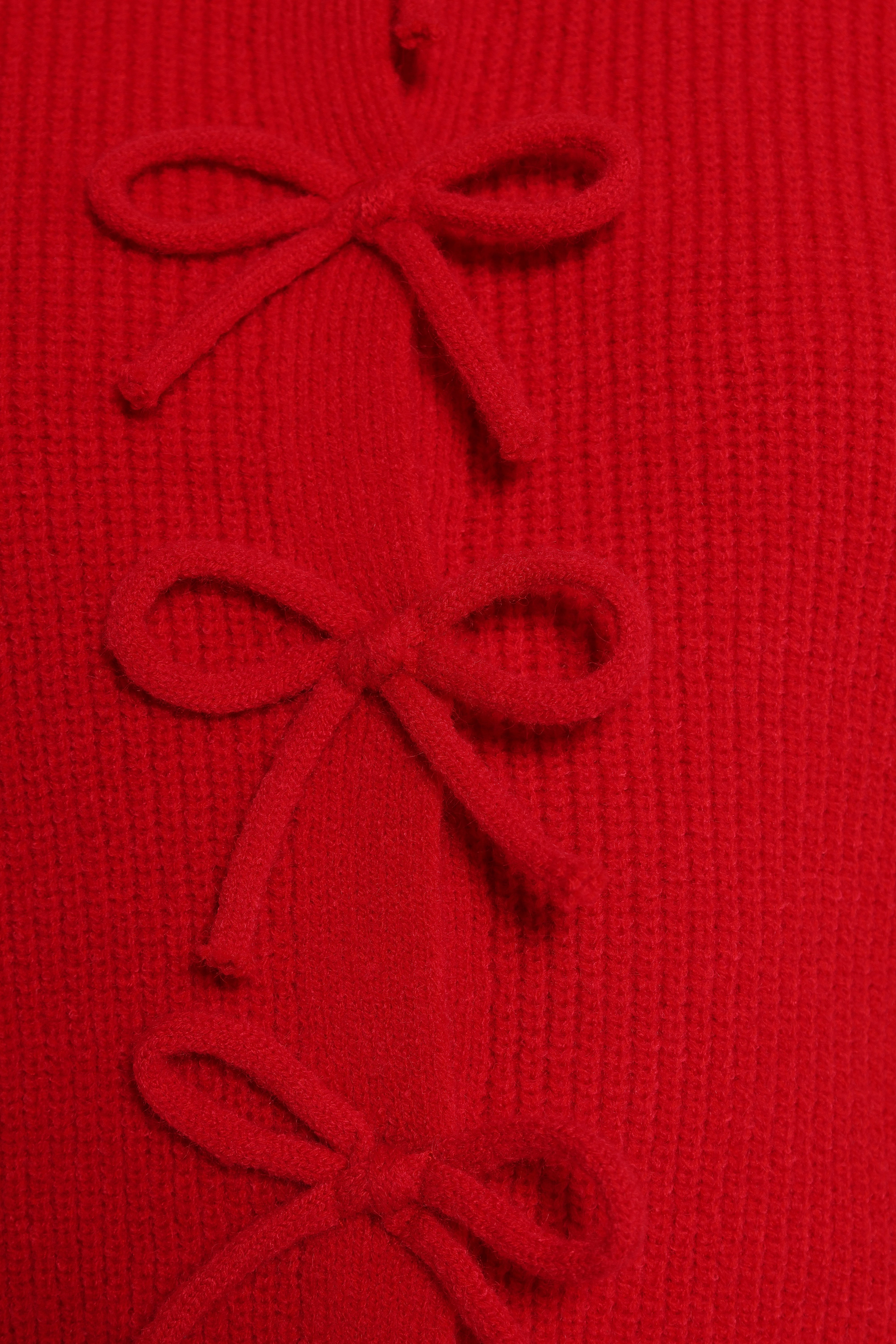 Wilde Bow Front Cardigan - Red